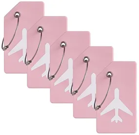 5-Pack Bright Colors Silicone Luggage Tag Set for Baggage, Instrument Cases, Handbags, School Bags  (10 colors)