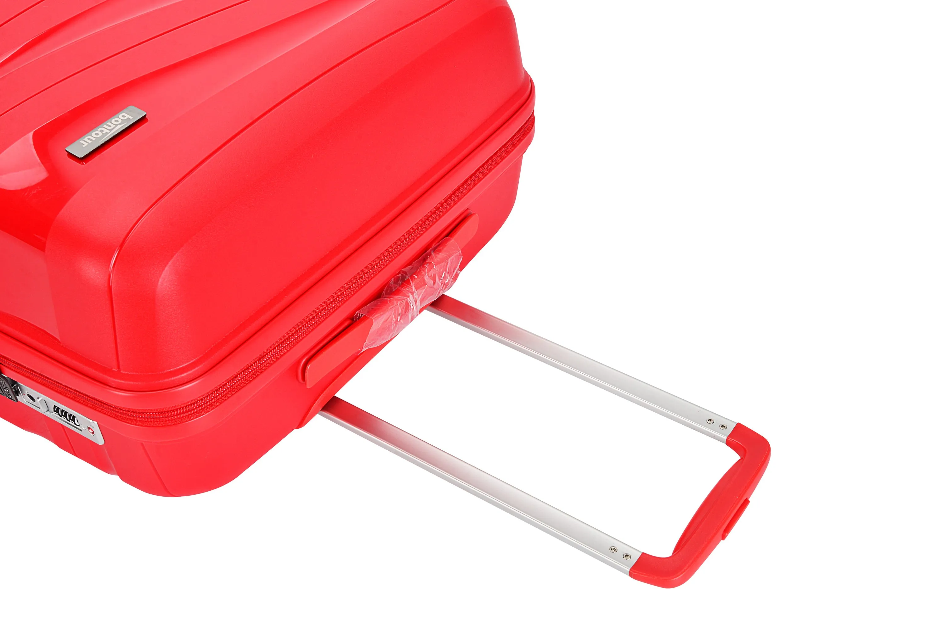 Bontour 'Flow' 4-wheeled cabin suitcase with TSA lock, 55x38x20cm, Red