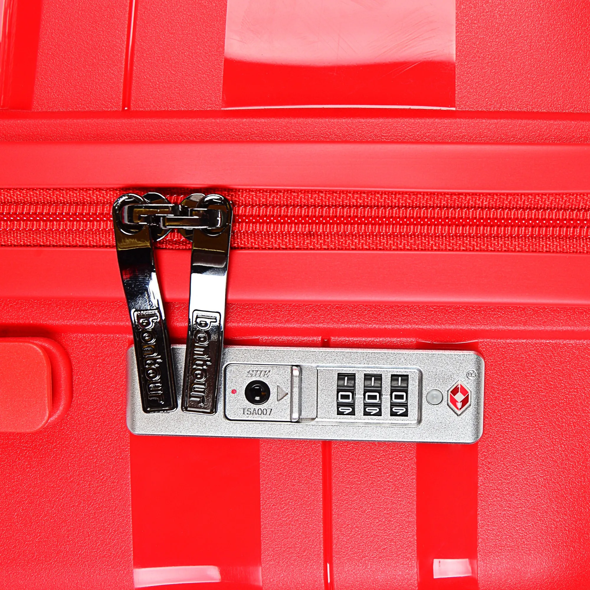 Bontour 'Flow' 4-wheeled cabin suitcase with TSA lock, 55x38x20cm, Red