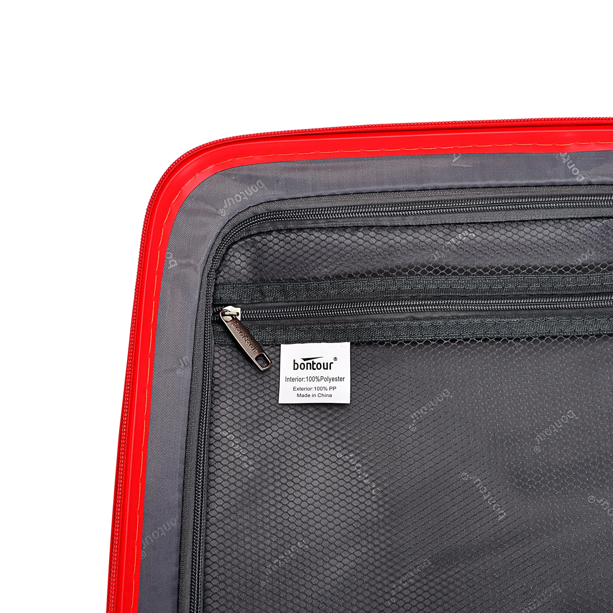 Bontour 'Flow' 4-wheeled cabin suitcase with TSA lock, 55x38x20cm, Red
