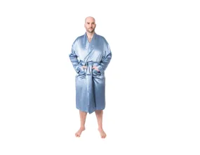 Men's Mulberry Silk Robe Twilight Blue