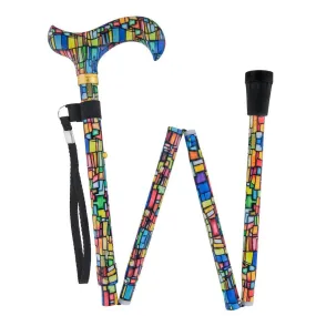 Mosaic Stained: Designer Pattern Folding Adjustable Cane
