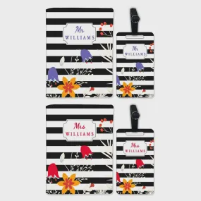 Personalised Passport Cover Luggage Tag for Couples - Mr Mrs Passport Holder and Luggage Tags Gift Set