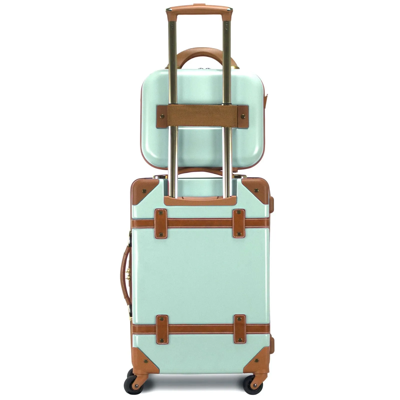 World Traveler Gatsby Luxury Trunk 2-Piece Spinner Carry-On Luggage Set