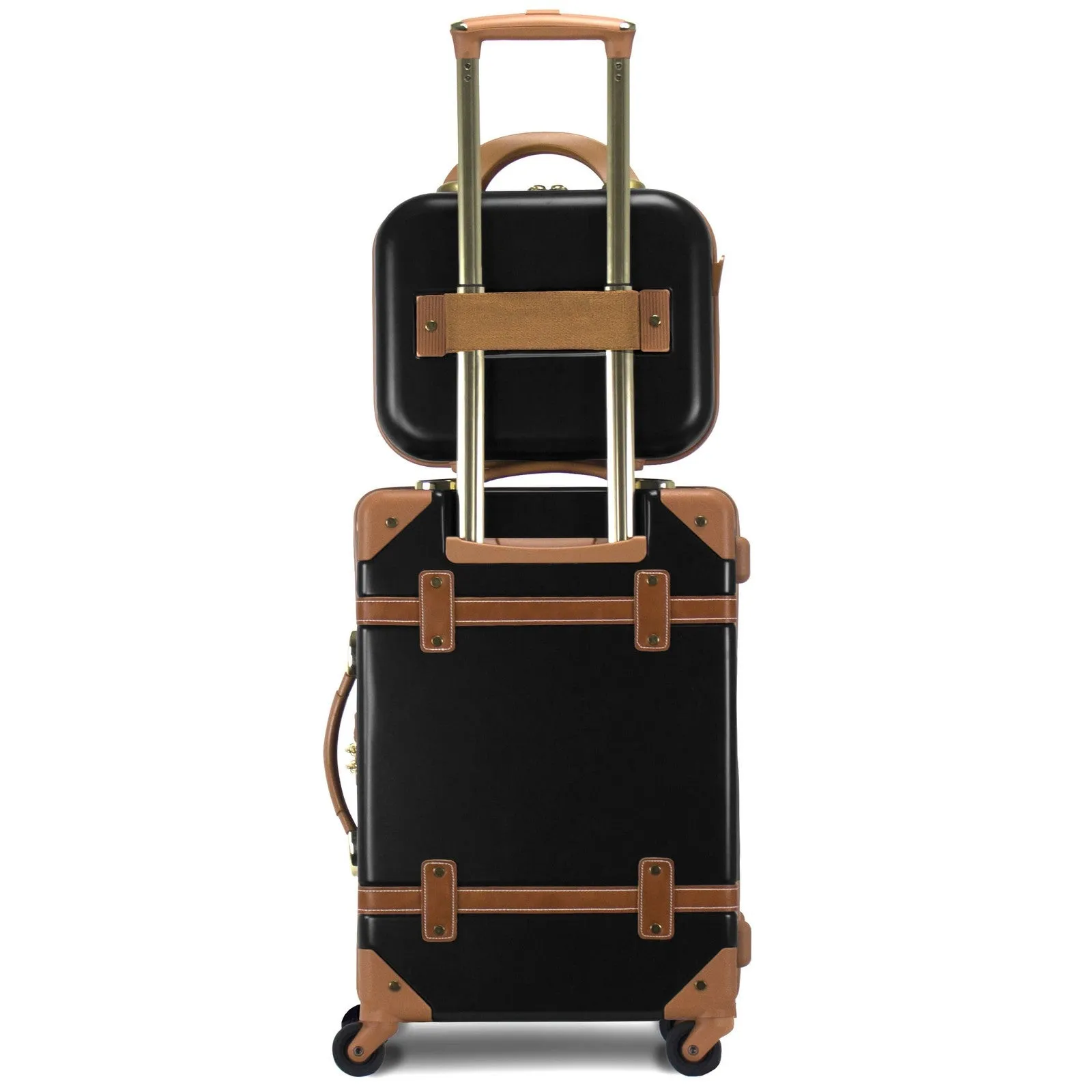 World Traveler Gatsby Luxury Trunk 2-Piece Spinner Carry-On Luggage Set