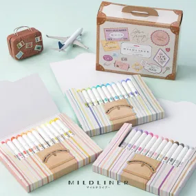 Zebra Mildliner Highlighter - Set of 35 Colors Travel Trunk Suitcase